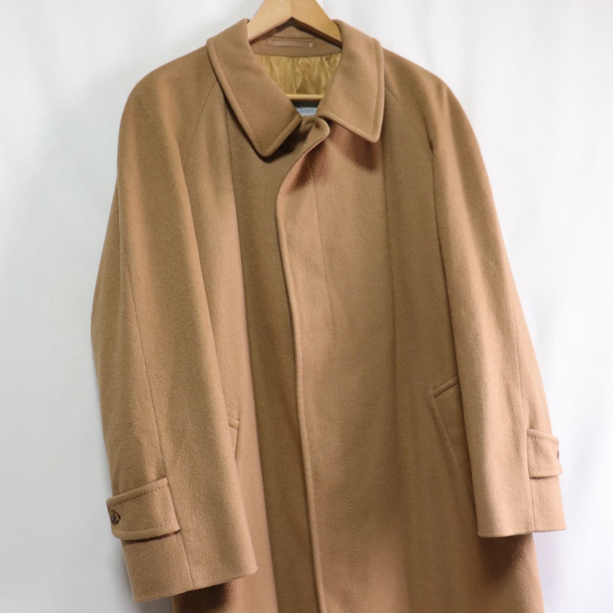 逸品【Aquascutum】カシミア 100%/キャメル ロングコート ステンカラー