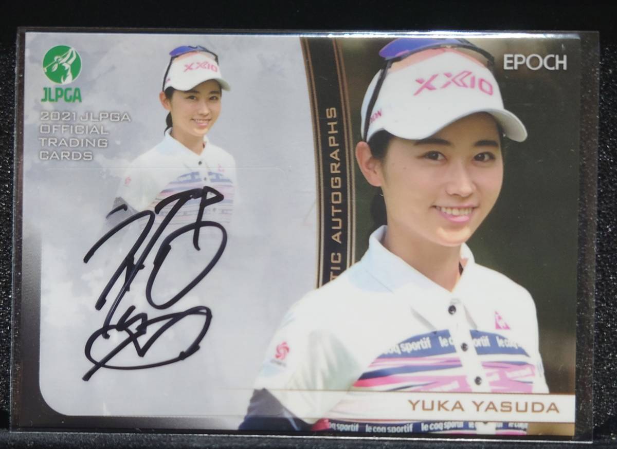 EPOCH 2021 JLPGA 女子ゴルフ 直筆サイン 安田 祐香 008/100 EPOCH 0