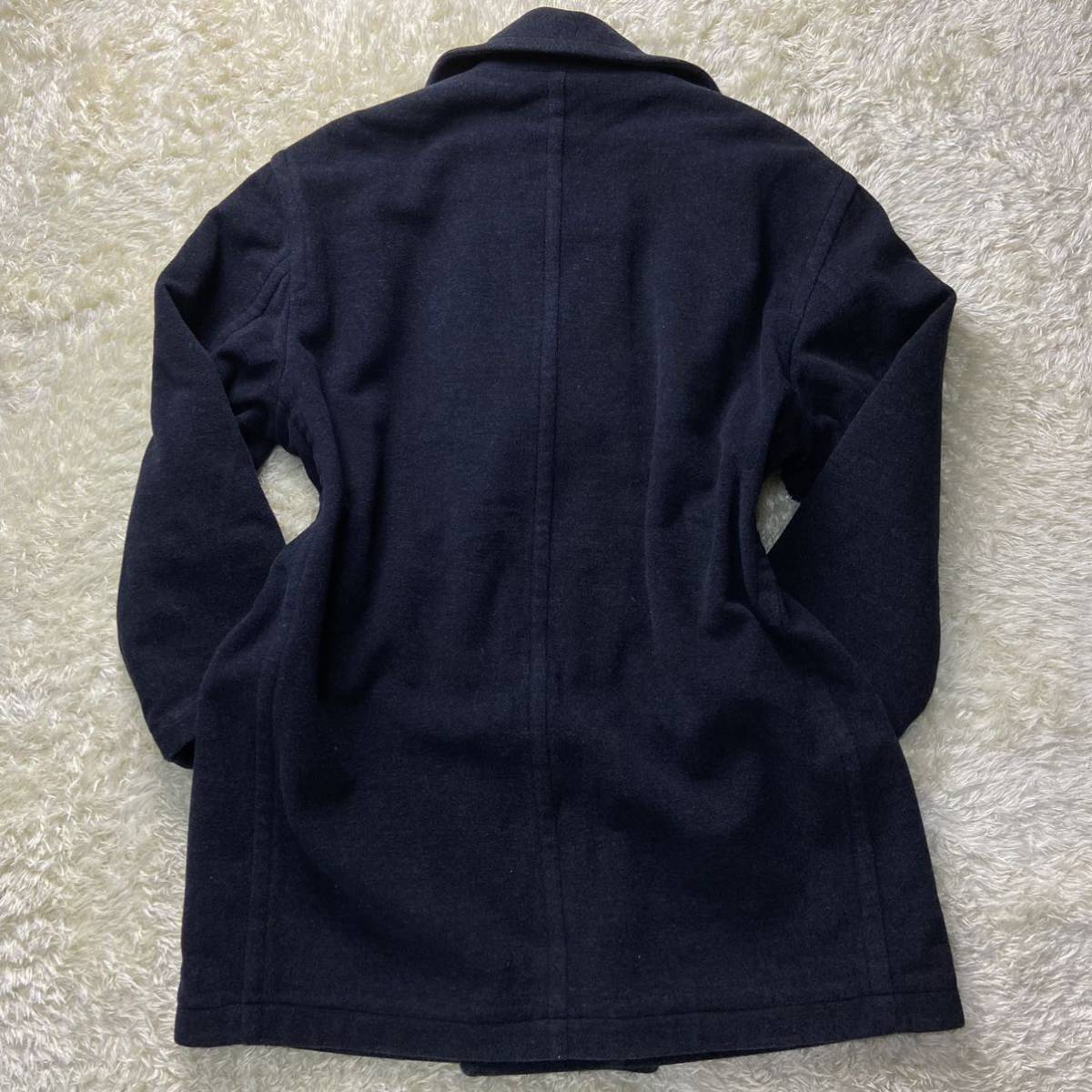 m*8様 ヒューゴボス PコートHUGO BOSSウールカシミヤ56XXL紺色ネ HUGO