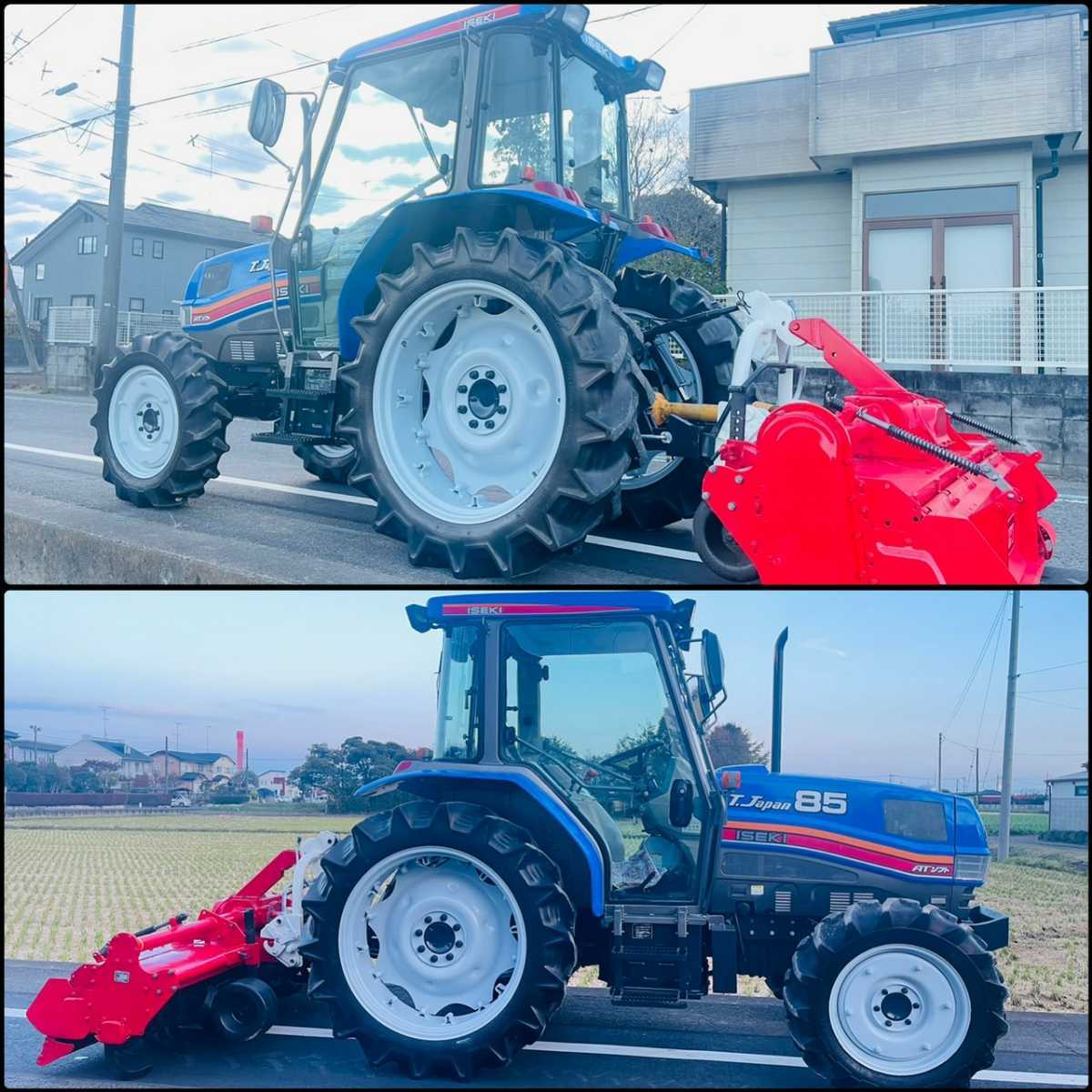 イセキトラクターT.Japan85*710アワー*85馬力*エアコンキャビン*ニプロロータリー付き*4WD_4