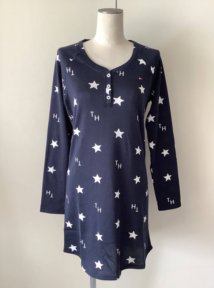Tommy Hilfiger今季新品L♪Navy☆White暖かくふんわり柔らかストレッチパジャマ