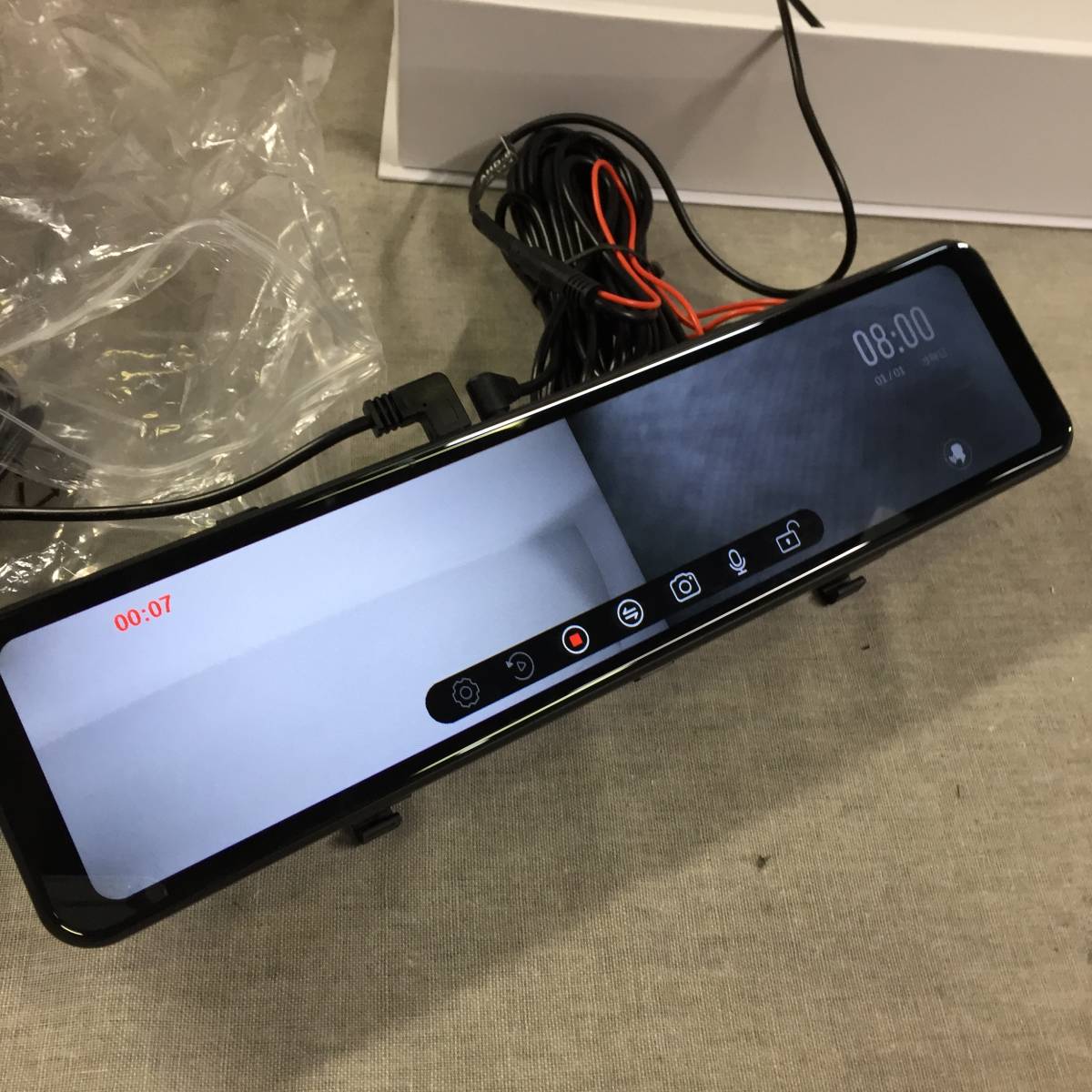 Changer V28 ドライブレコーダー ミラー型 前後カメラ【12インチ右