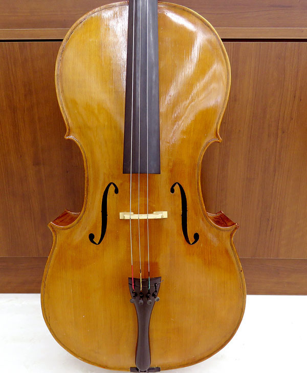 1円スタート！保管品 アマチュア製作家 1991 ATSUKI KUMAZAWA 熊澤厚樹 チェロ 4/4サイズ 弦楽器 弓 ケース付き 4弦目欠品 現状品　