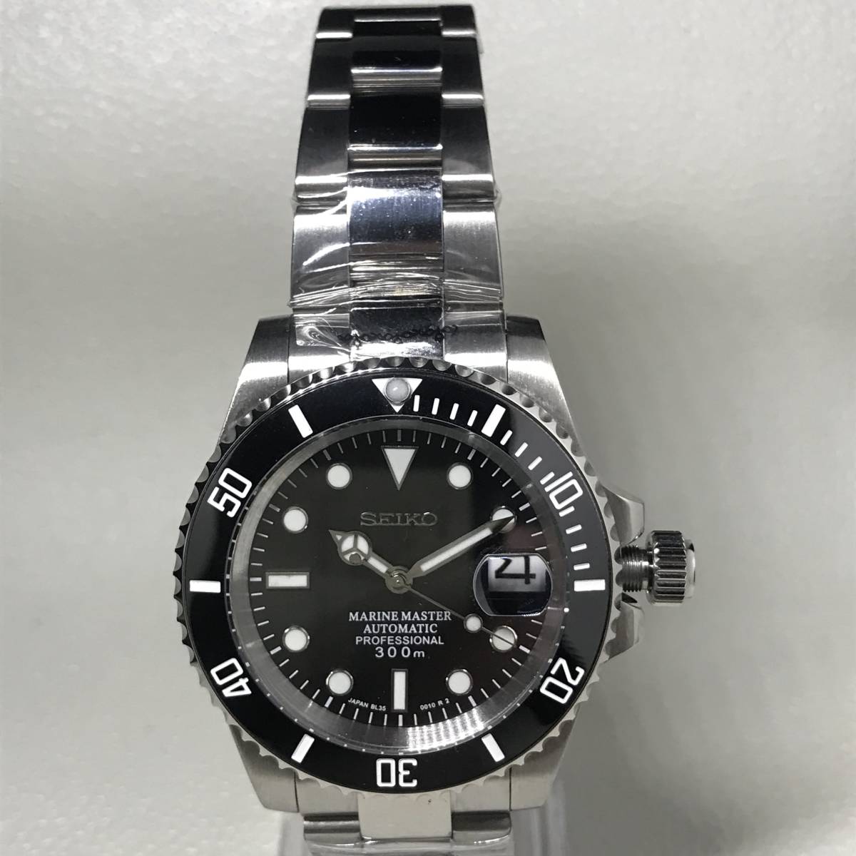 SEIKO MOD NH35 サブマリーナ裏スケルトン ブラックセラミックベゼル 