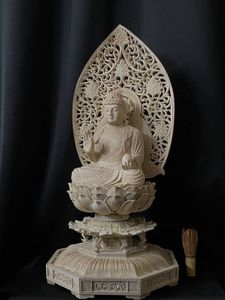 高62cm わざとらしい 井波彫刻 仏教工芸品 時代彫刻 香樟材 木彫仏教 