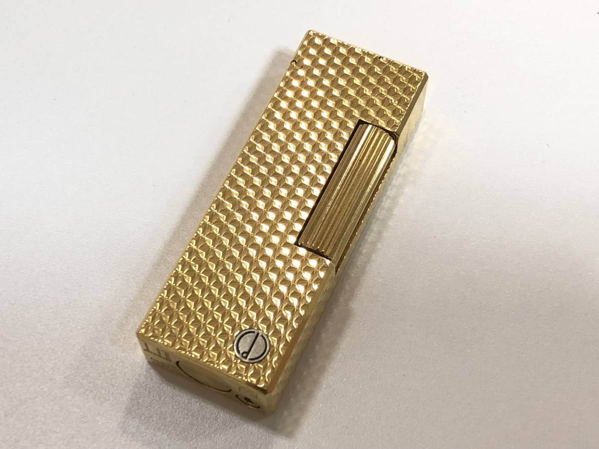 SN914 dunhill ガス ライター ゴールド スイス製 ダンヒル 中古 良好