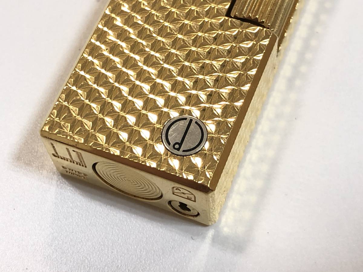 SN914 dunhill ガス ライター ゴールド スイス製 ダンヒル 中古 良好