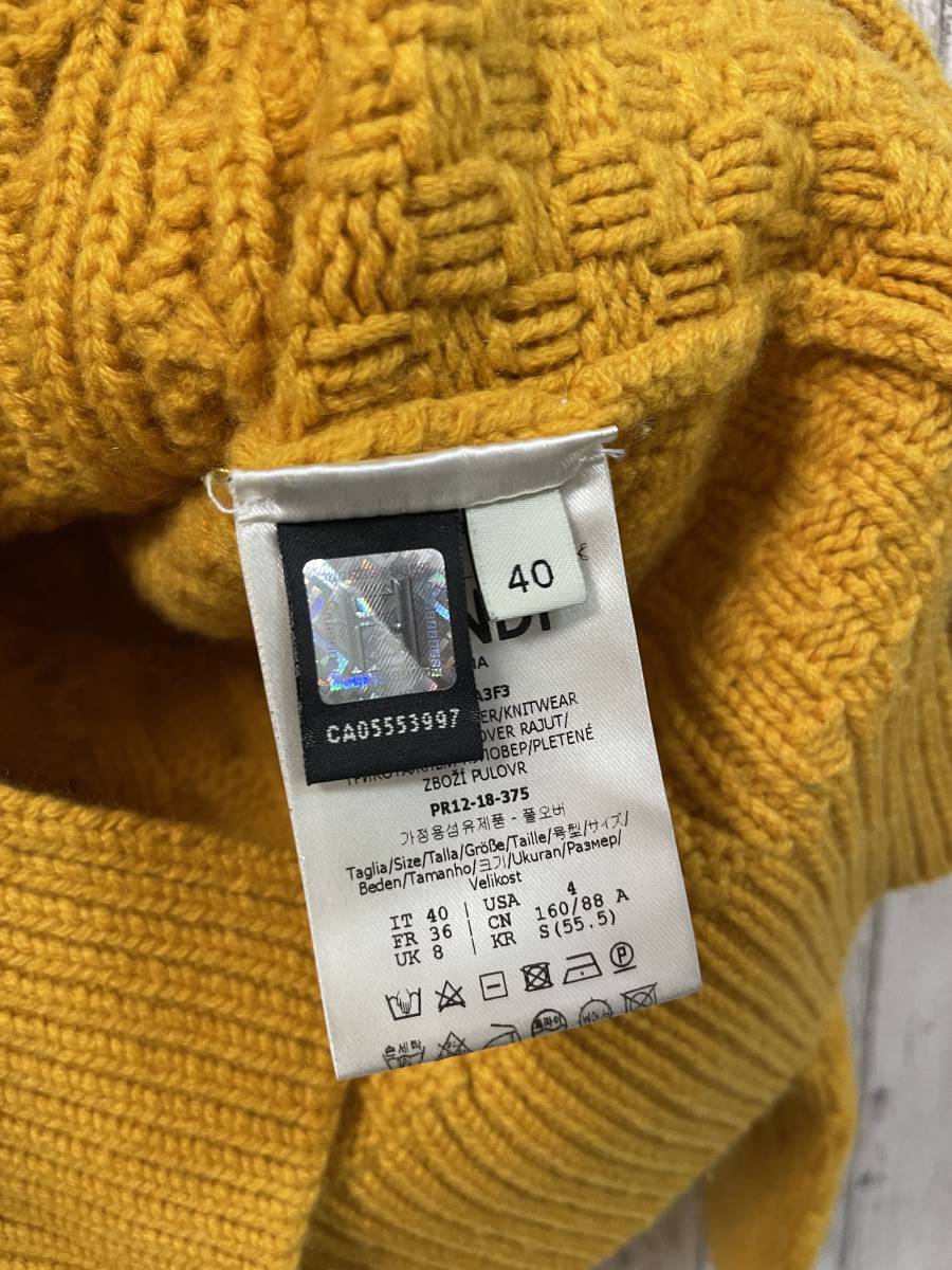 1円スタート】FENDI フェンディ ハートロゴウールカシミヤハイネック 