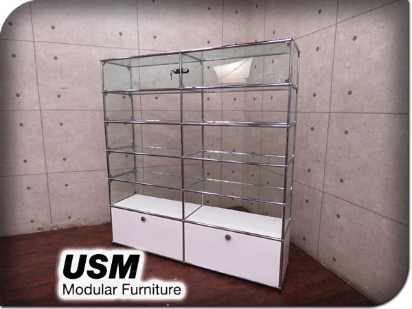 USM Haller USMハラー キャビネット ⁄ | ガラス 1列3段 モジュラー