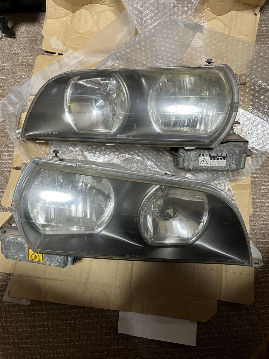 1円スタート】 チェイサー JZX100 純正ヘッドライト キセノン HID 左右