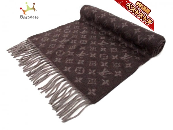 ルイヴィトン LOUIS VUITTON M70258 エシャルプ・モノグラム グラディエント カシミヤ×ウール ノワゼット（ヘーゼルナッツ） GT1127