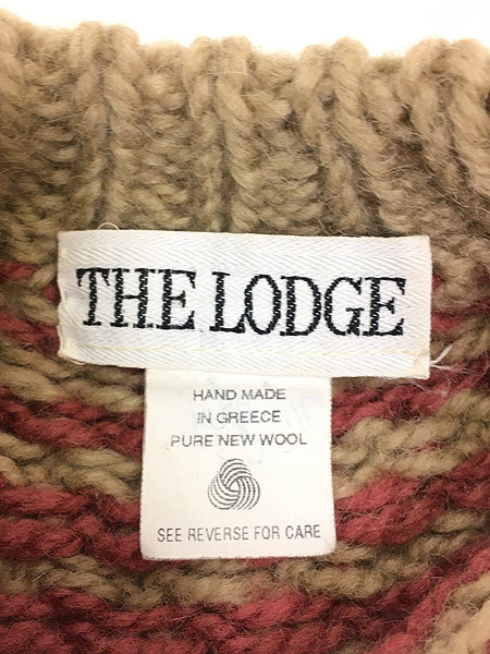 古着 90s ギリシャ製 The Lodge ノルディック パターン ウール ハンド ニット セーター XL位 古着 古着 ギリシャ製 ノルディック シルク混ジップアップセーター MGREGOR ハイネック