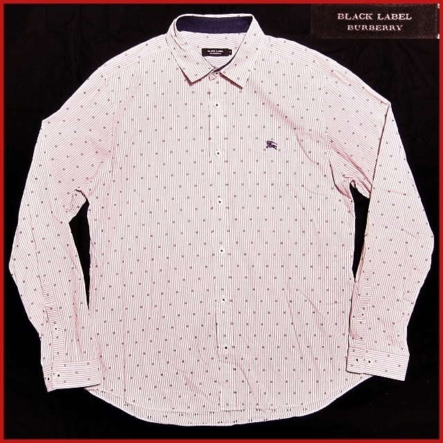 【定番人気，限定SALE】 BURBERRY BLACK LABEL メンズ3≒L位 長袖コットンシャツ バーバリーブラックレーベル 廃盤 ストライプ ピンク系 綿100％ 三陽商会(トップス)｜売買されたオークション情報、yahooの商品情報をアーカ 男性用