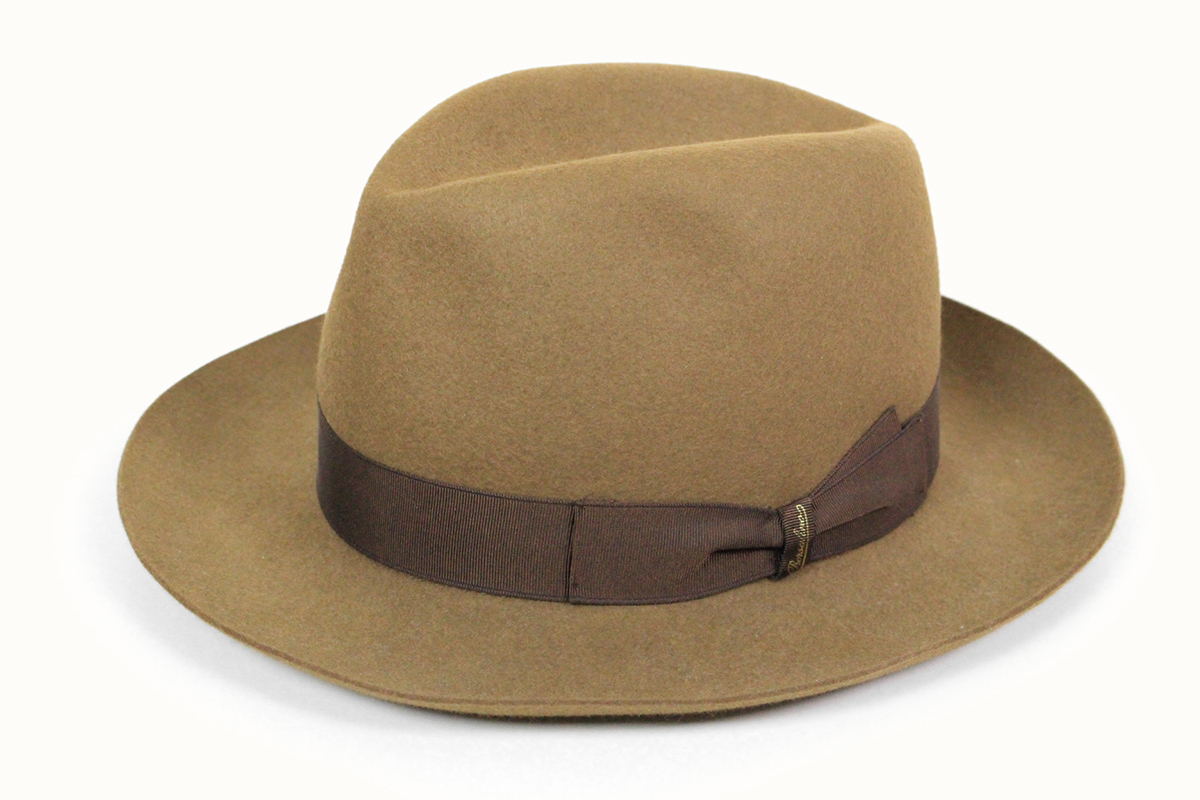 ☆美品 Borsalino ◇中折れ フェドラハット キャメル サイズ60 