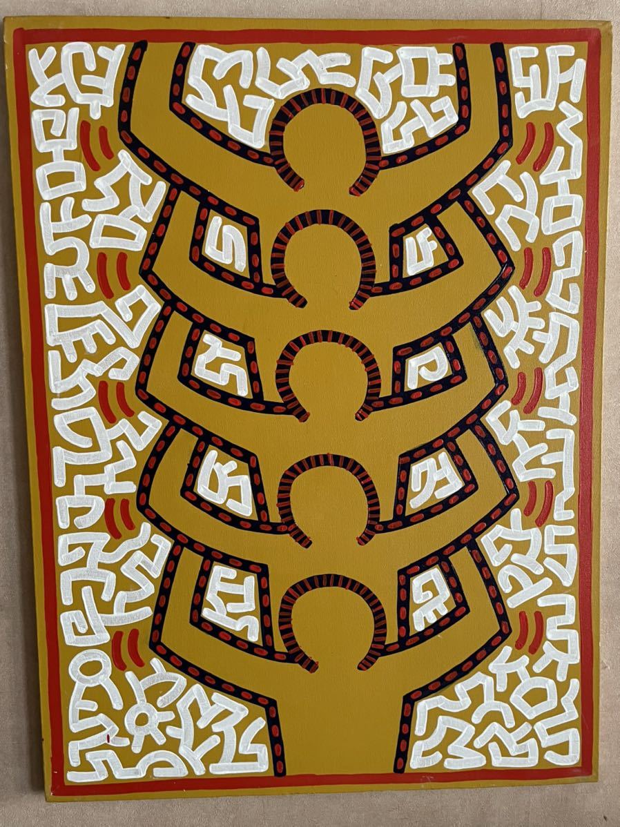 貴重キース•ヘリング大型肉筆油彩画 Keith Haring 0 1点限りキース
