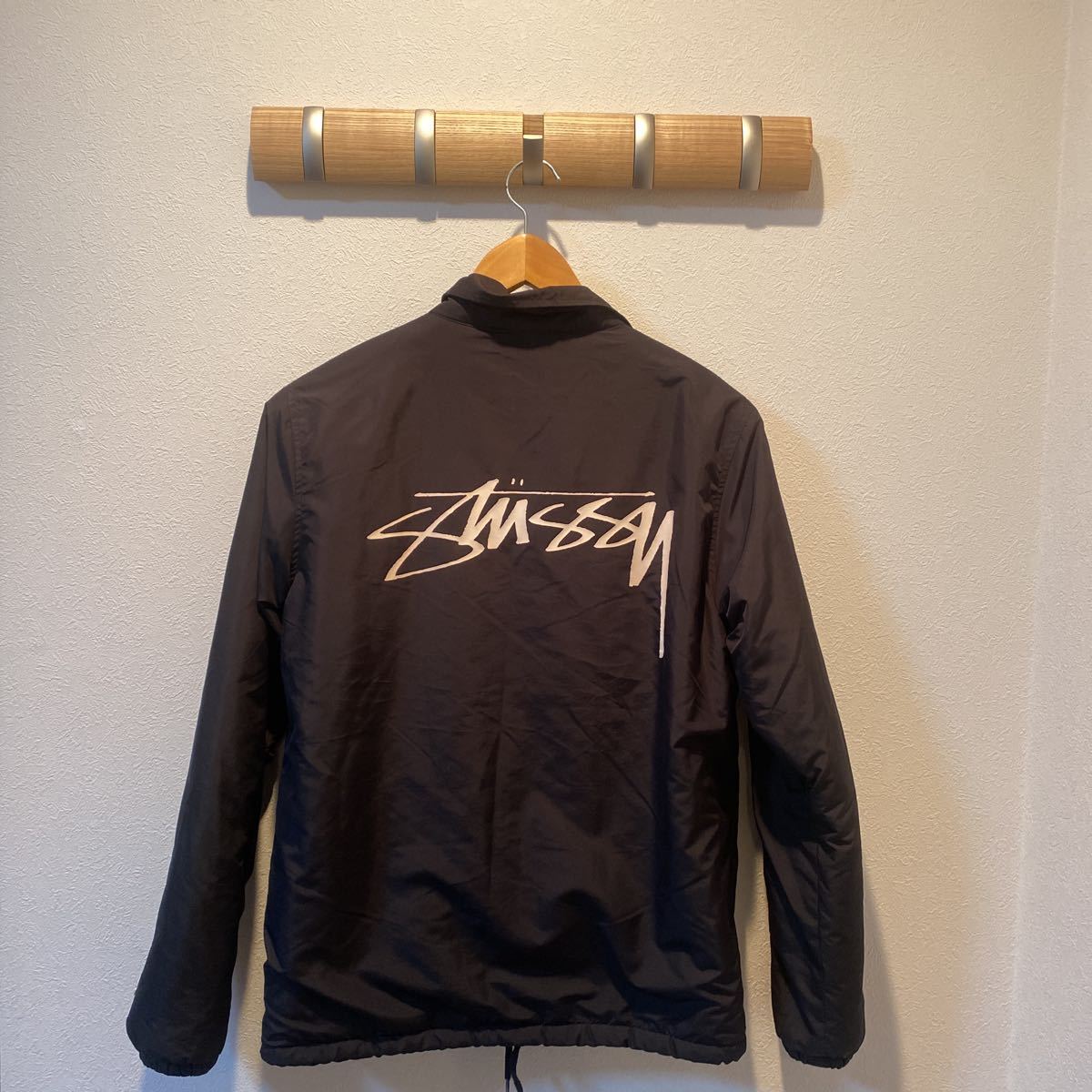 STUSSY×CHAMPION】コラボコーチジャケット ブラック XSサイズ 着丈65