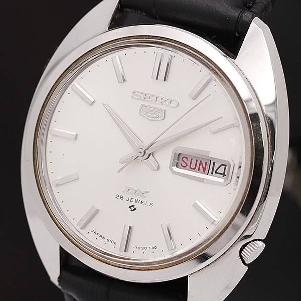 1円◎稼働品◎【SEIKO/セイコー】5/ファイブ DX 6106-7000 デイデイト 25石