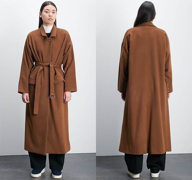 定価63,720円 ROUCHA ロウシャ OPA DRAPED WOOL ROBE COAT ベルテッド 