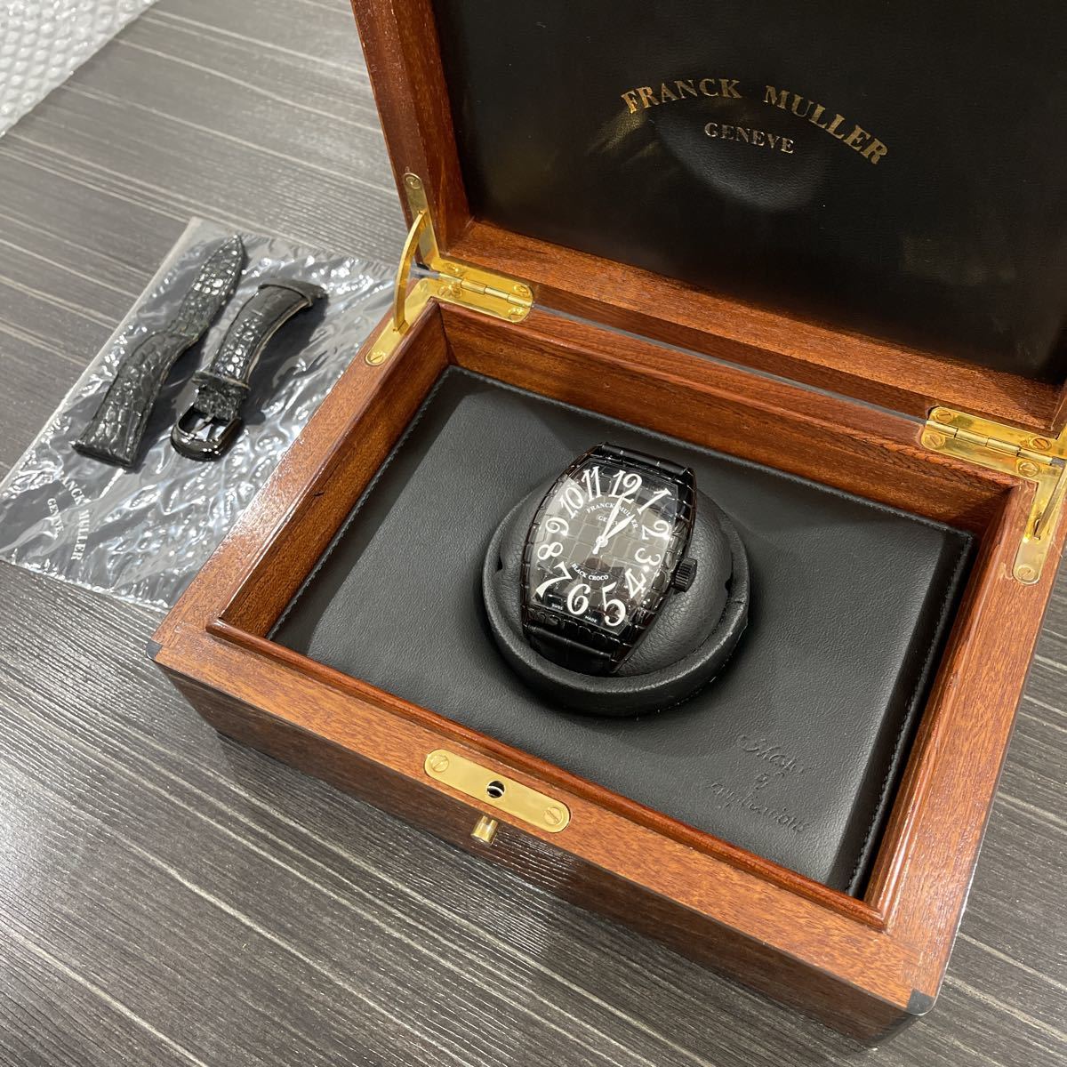新品ベルト極希少モデル フランクミュラー ブラッククロコ 9880 