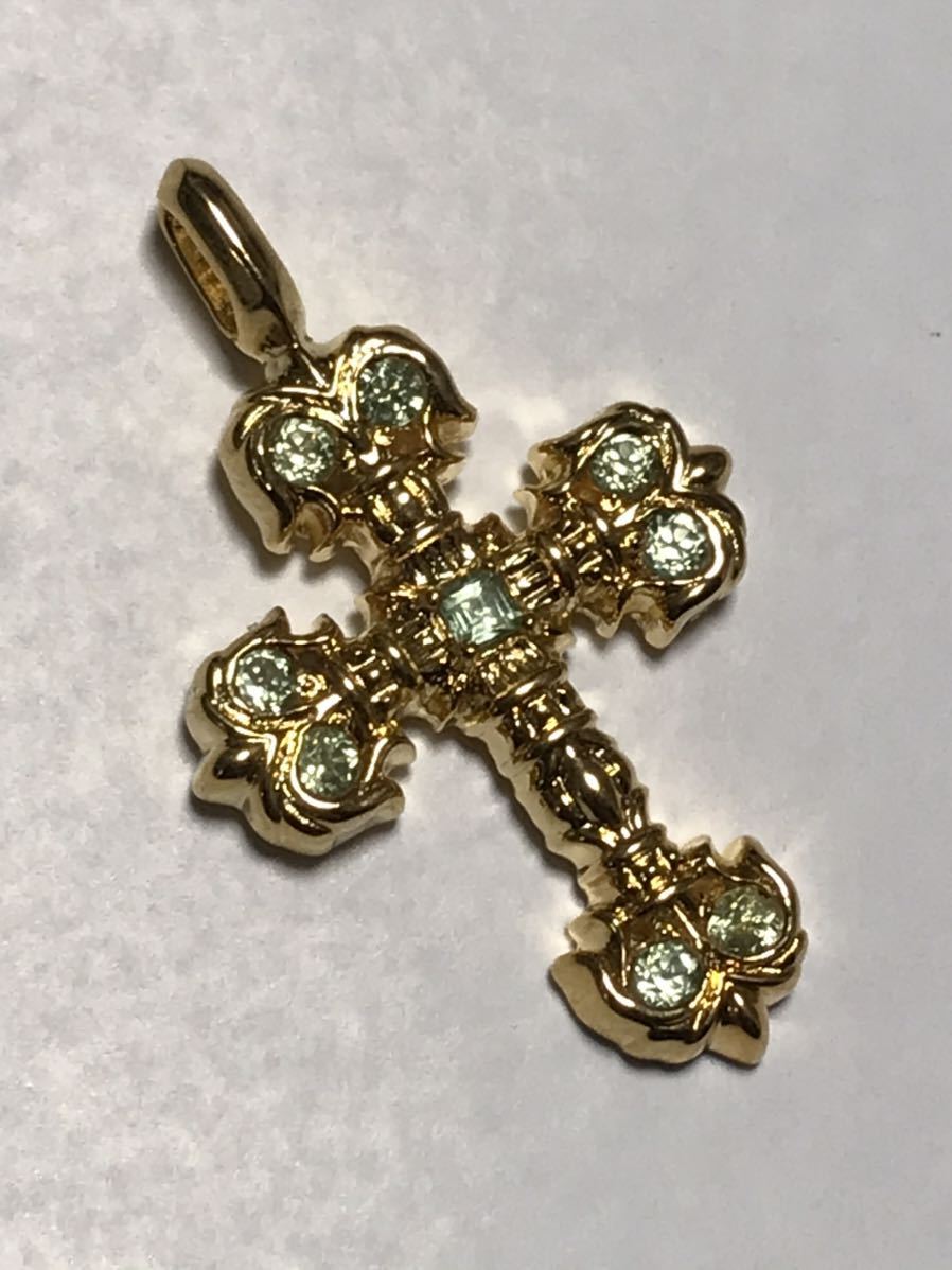 クロムハーツ　新品加工　フィリグリー ペンダントチャーム　パヴェ ペリドット　22k 