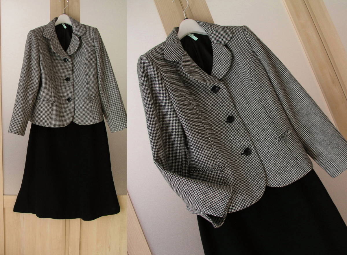 ノアジェ*Noa-ge／Lサイズ△上品*セットアップスカートスーツ*黒  