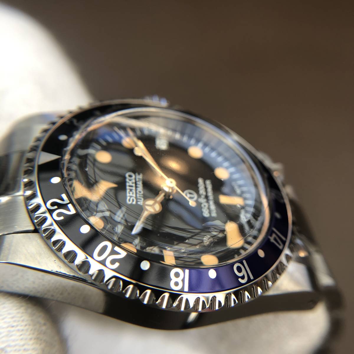 SEIKO MOD セイコー NH35 GMTタイプ バットマンアルミベゼル 