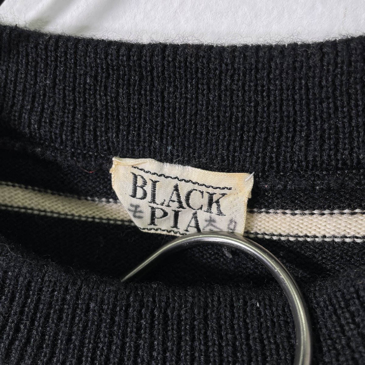 お洒落!!◇BLACK PIA ブラックピア ボーダー ウール ニット セーター M 