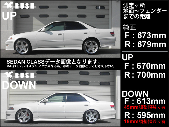 Rush 車高調 最強モデル マーク2 Jzx100 Gx100 Maqsスプリング選べるレート 減衰力調整付 フルタップ車高調 全長調整式車高調 サスペンションキット 一式 売買されたオークション情報 Yahooの商品情報をアーカイブ公開 オークファン Aucfan Com