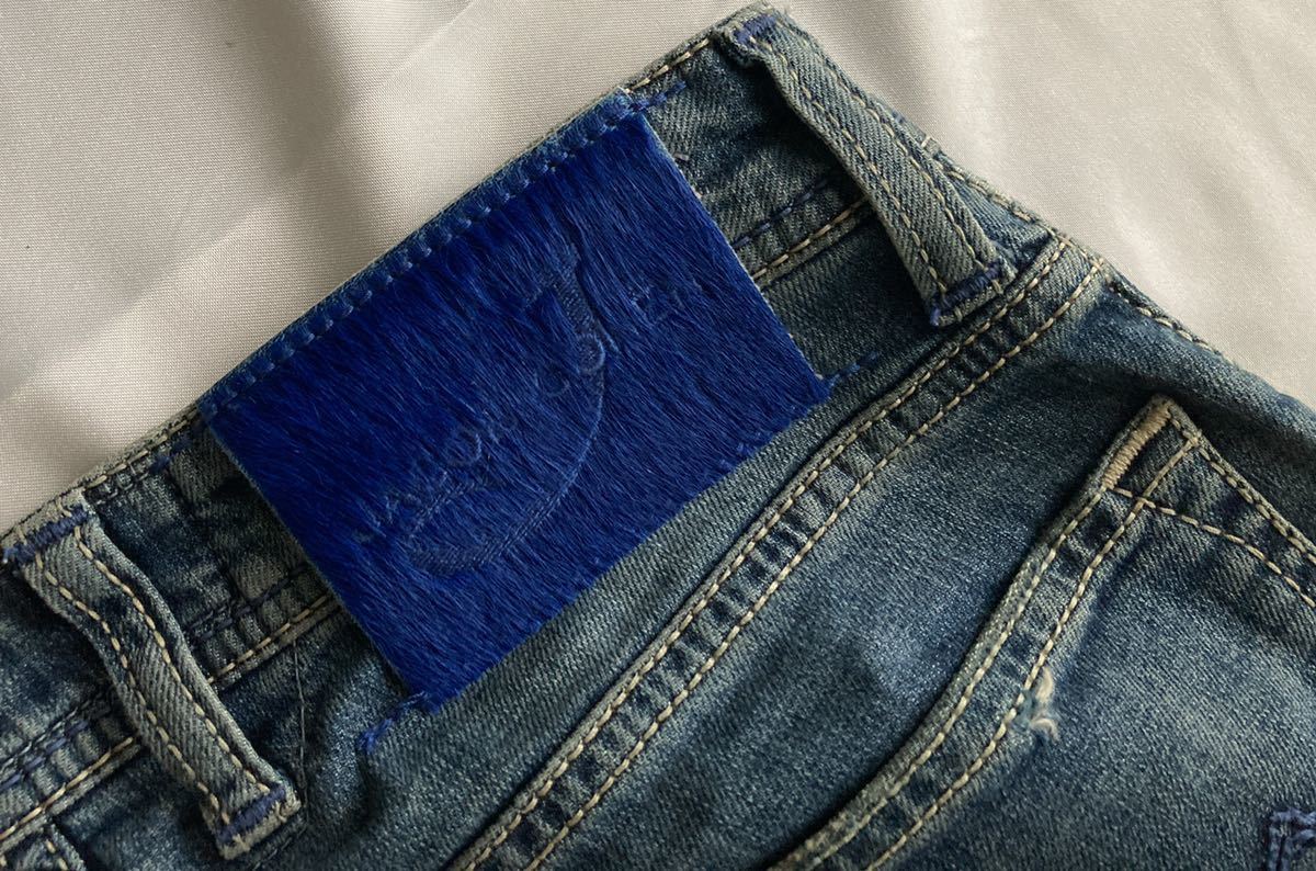 JACOB PW622 COHEN 美品ヤコブコーエン ロゴ刺繍 ボタンフライ 美品／JACOB COHEN／ヤコブコーエン／PW622 デニムパンツ／29インチ 28 30 ブルー系 デンハム好きにおすすめ