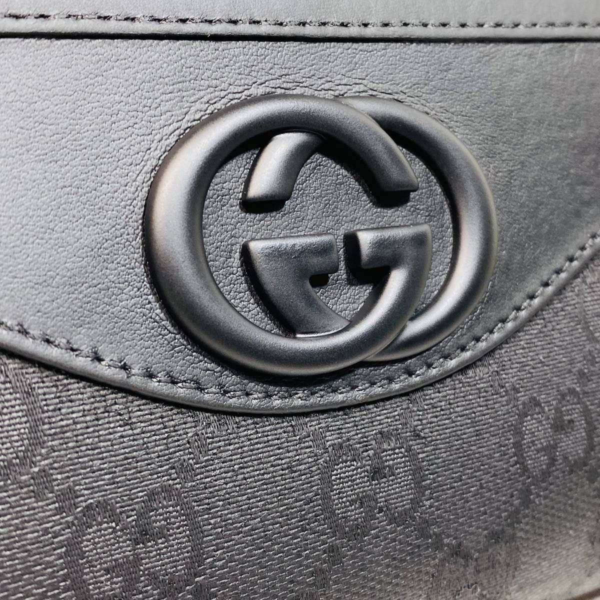 美品〕GUCCI グッチ GGキャンバス ラウンドファスナー レザー 長財布