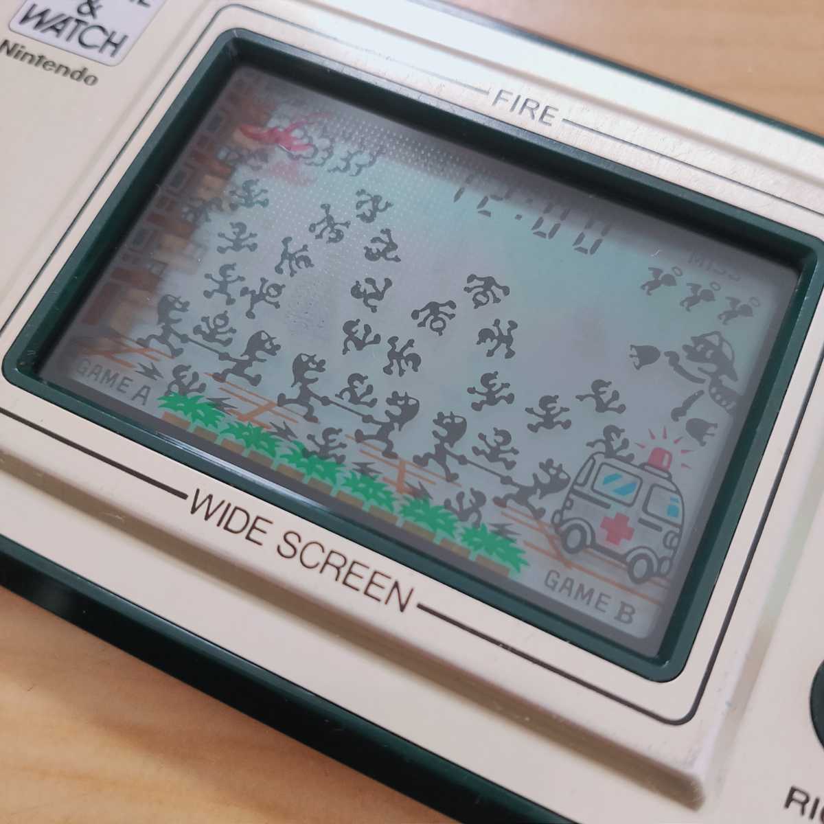 ゲームウォッチ　ファイヤ　任天堂　偏光板反射板交換　動作確認済 ゲームウォッチ ファイヤ 任天堂 偏光板反射板交換 動作確認済