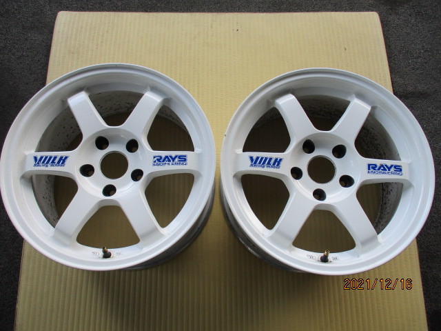 RAYS TE37 16インチ 8jj OF+38 5穴 PCD114.3 白 二本 シビック EK9 