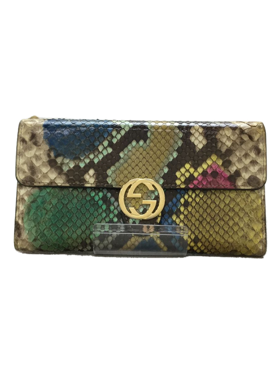 安い，得価】 GUCCI◇パイソン/ウォレット/長財布/レザー/マルチカラー