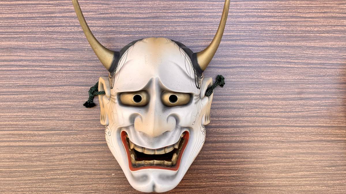 般若 お面 陶器 焼き物 壁掛け オブジェ 青嵐 作 【公式通販】