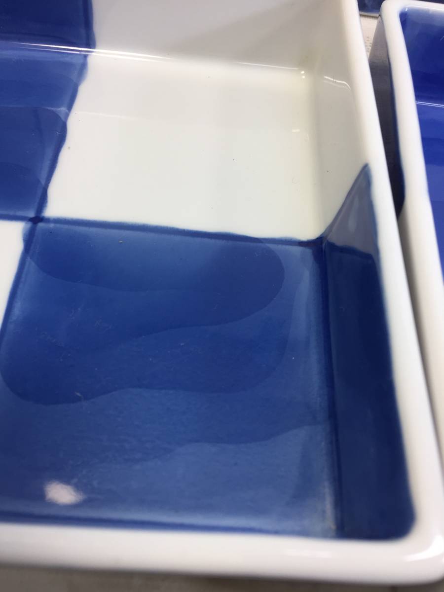 橘吉 たち吉 市松模様 角皿 小5点大1点セット 美品 和食器 箱なし