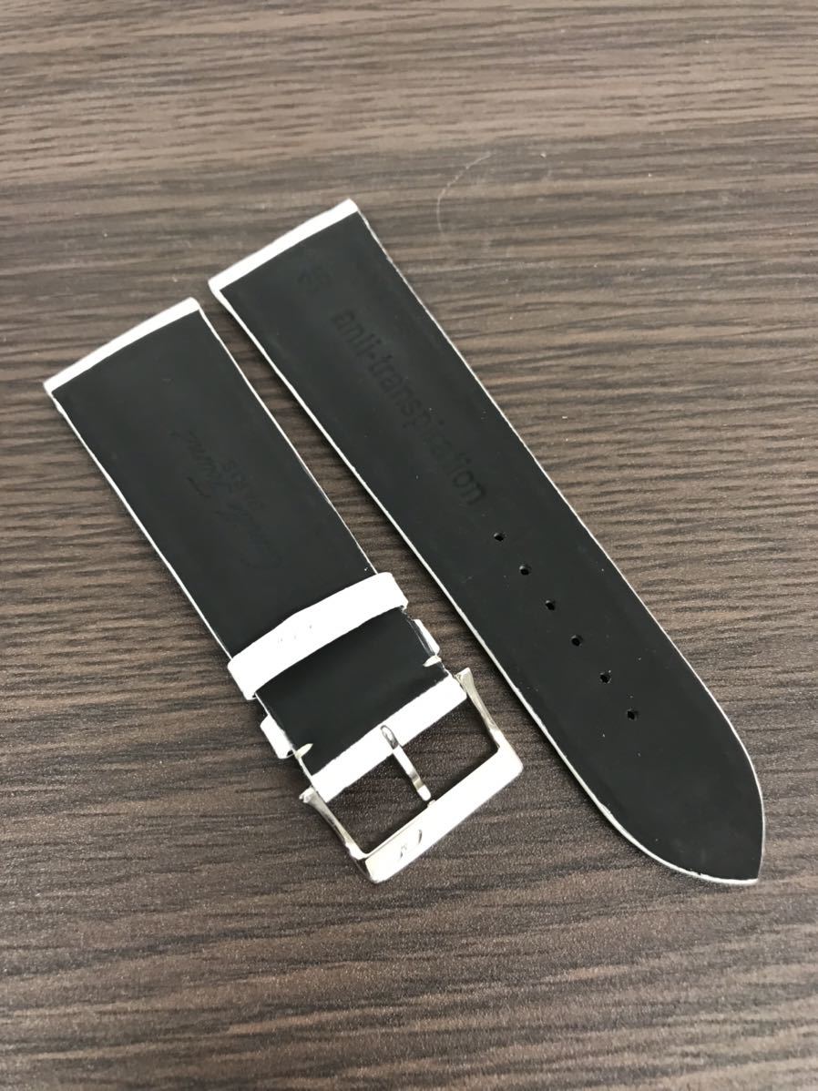 207 未使用 ！ カミーユ フォルネ 革ベルト バンド ブレス レザー マット ホワイト 白 クロコ アリゲーター 26mm 26ミリ メンズ 腕時計