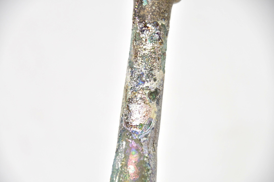 453 ローマンガラス 香油瓶 2個 銀化瓶 古代ローマ時代○ 小瓶 花瓶 壺