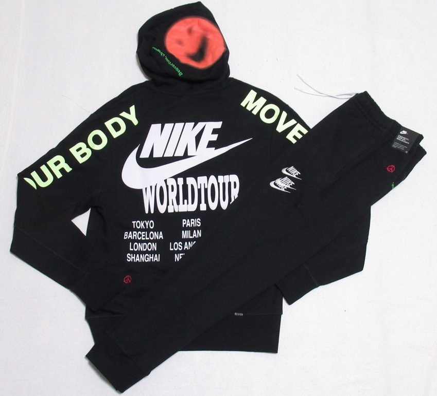 NIKE NSW WORLD TOUR パーカー パンツ セットアップ 黒 S ナイキ  