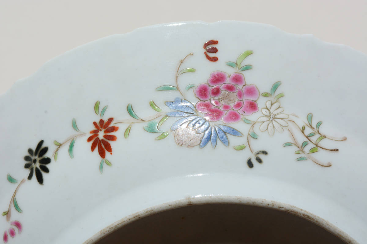 唐物 古伊万里 色絵花鳥図 陶磁器 中国美術 款 雍正御製 一対 緑地粉