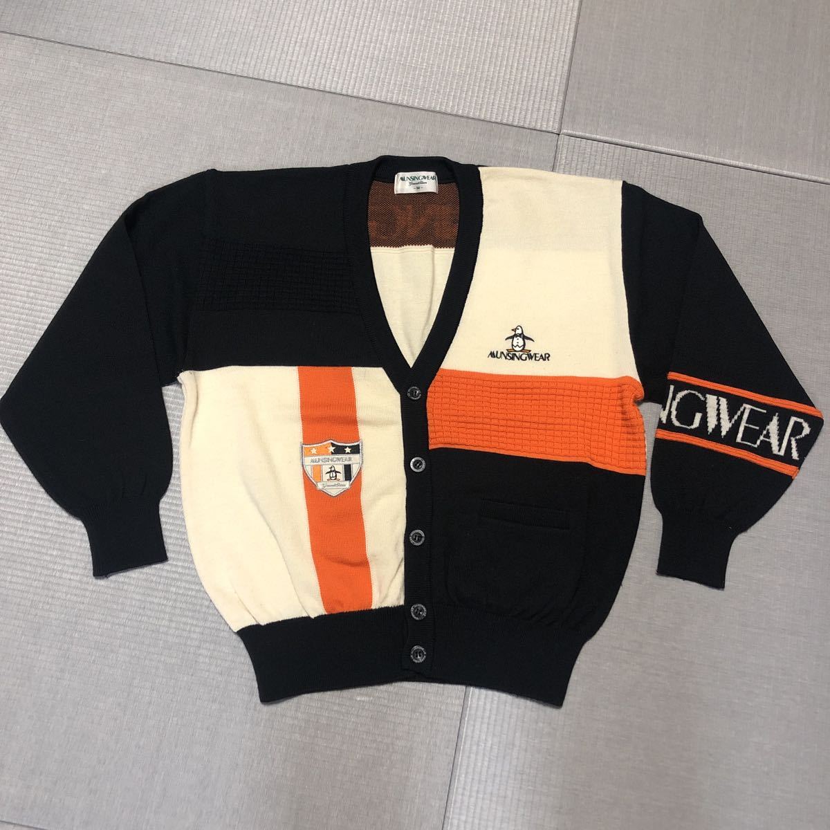 ★新品・未使用★日本製 定価24,200円 マンシング カーディガンM サイズ Munsingwear マンシングウェア カーディガン メンズサイズM ビンテージ