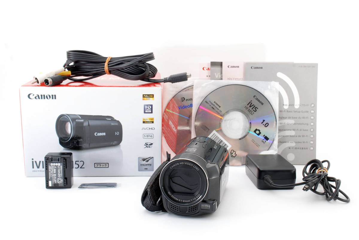 ☆良品☆ CANON キャノン iVIS HF M52 HD ビデオカメラ ☆元箱付☆ #