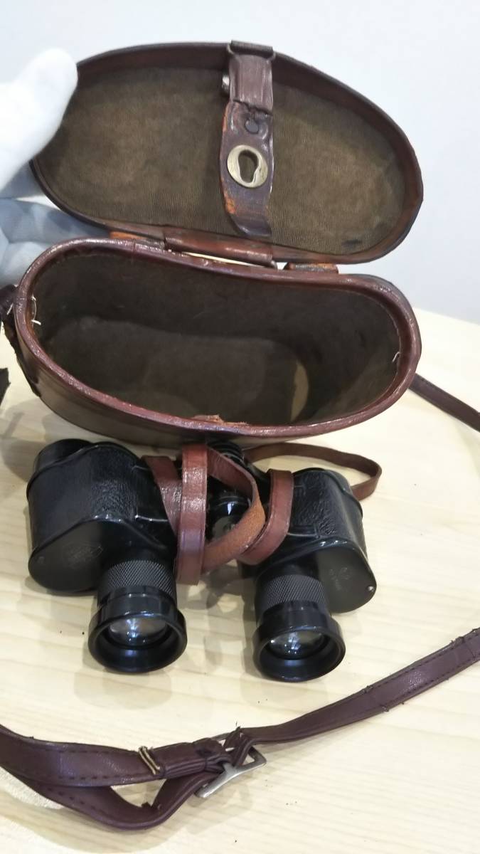 経年保管品】双眼鏡 旧日本軍 6×24° KAIKOSHA K.T. No57366 革ケース付