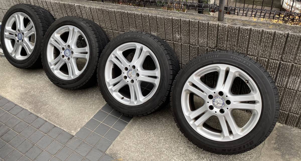【2019年製】【4本】245/45R17 ベンツ　純正　アルミ　１７×８Ｊ　５穴　１１２　＋４８　ブリヂストン　スタッドレス　ＶＲＸ２　 ベンツ 245&frasl;45R17 純正 MERCEDES-BENZ (メルセデスベンツ) ホイールのみ販売可能