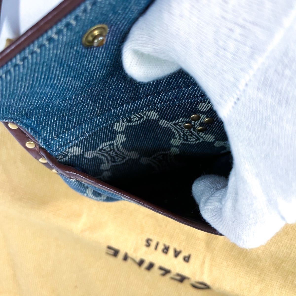 新品同様】□ 1円 □ 希少 CELINE セリーヌ デニム パリマカダム  