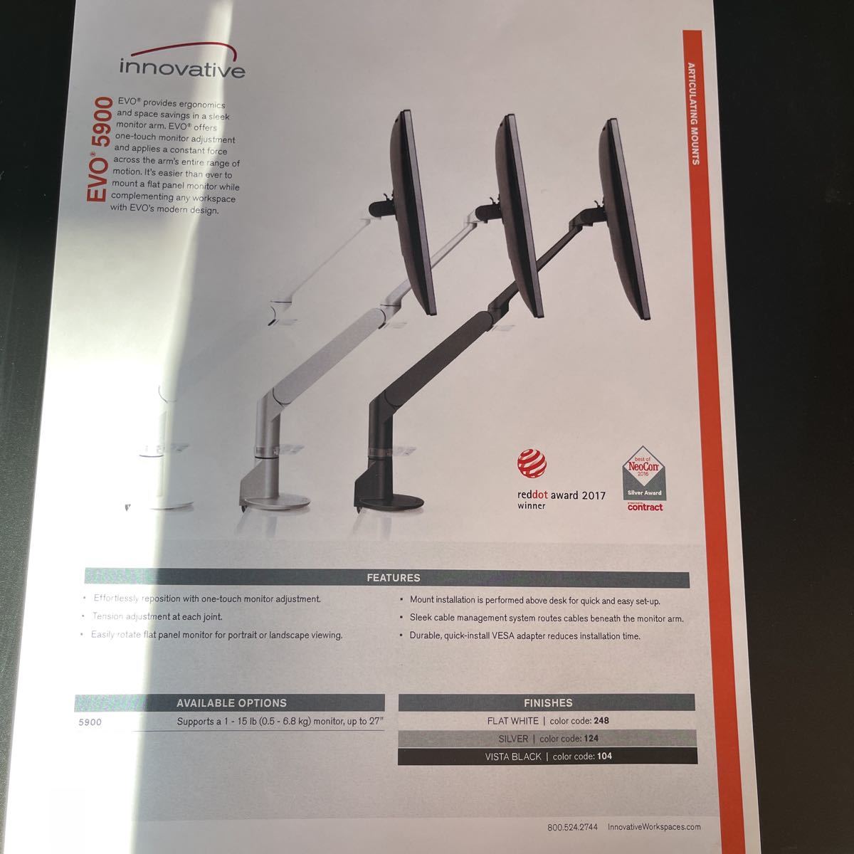 モニターアーム - EVO RENTAL UP LIGHT System QR Voyager36&frasl;30用 | Monitor Arm MXV デュアル Articulating デスク