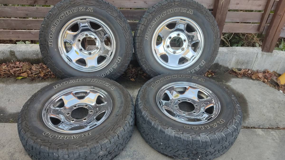 トヨタ純正 スチールメッキホイールATタイヤ215/75R15 溝あり ホワイト 