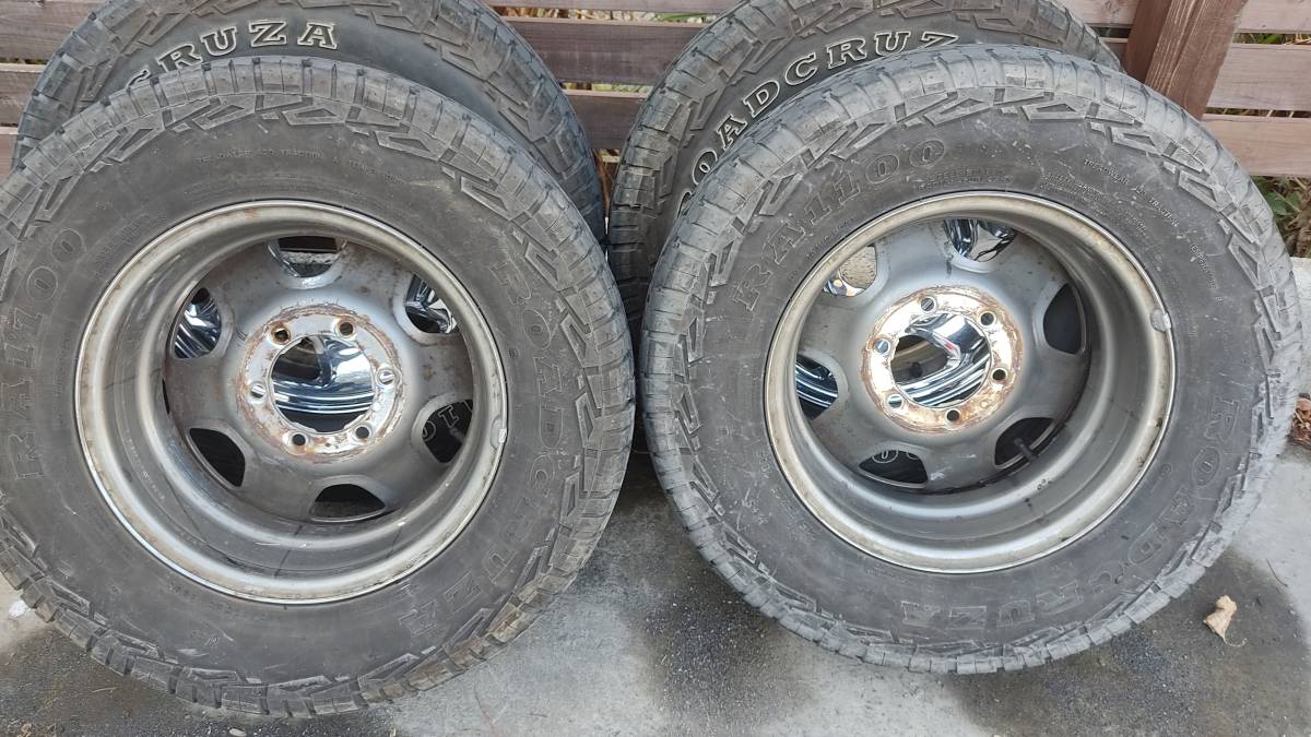 トヨタ純正 スチールメッキホイールATタイヤ215/75R15 溝あり ホワイト 