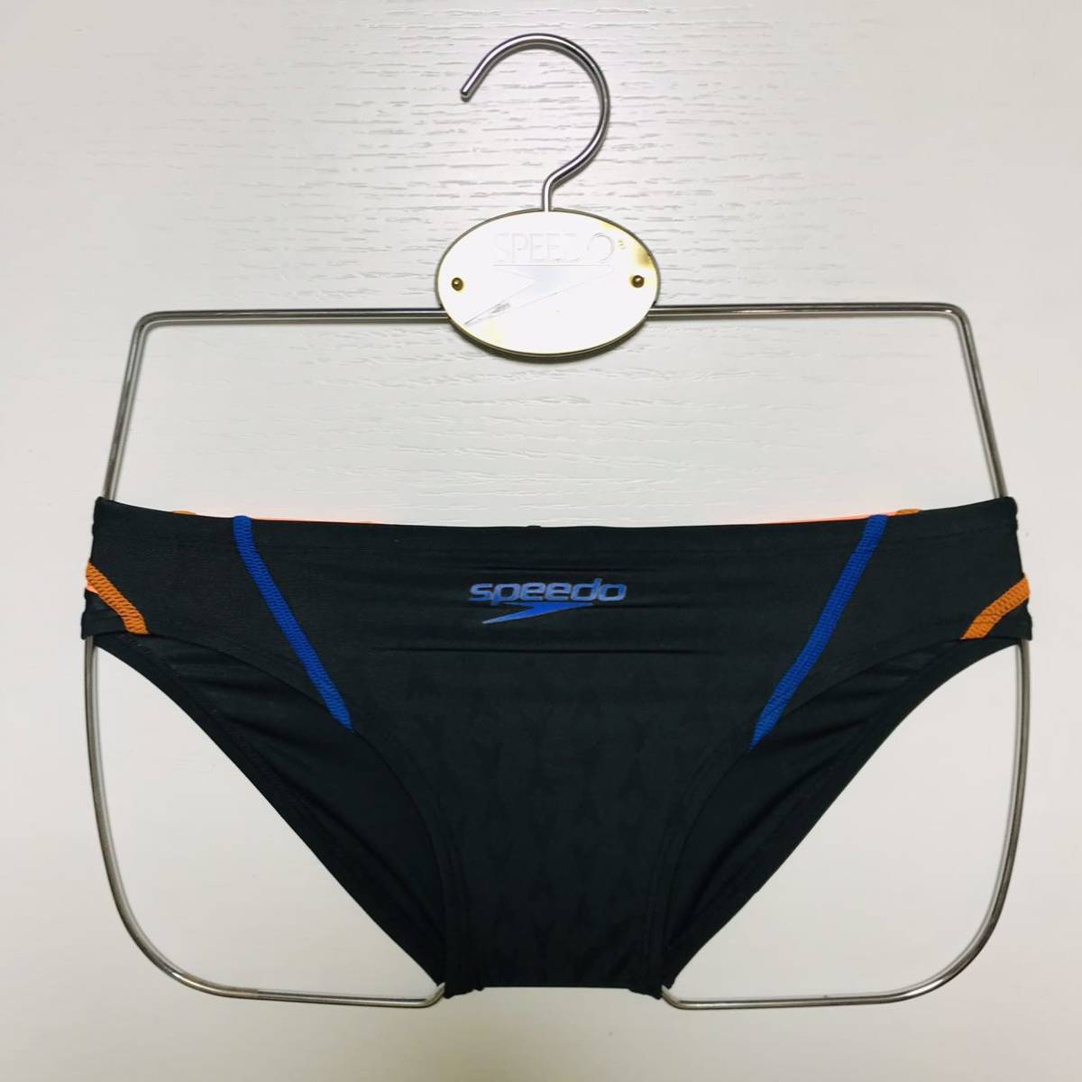 SPEEDO 競泳水着 競パン FLEXΣ ブラック×オレンジ×ブルー(Sサイズ以下