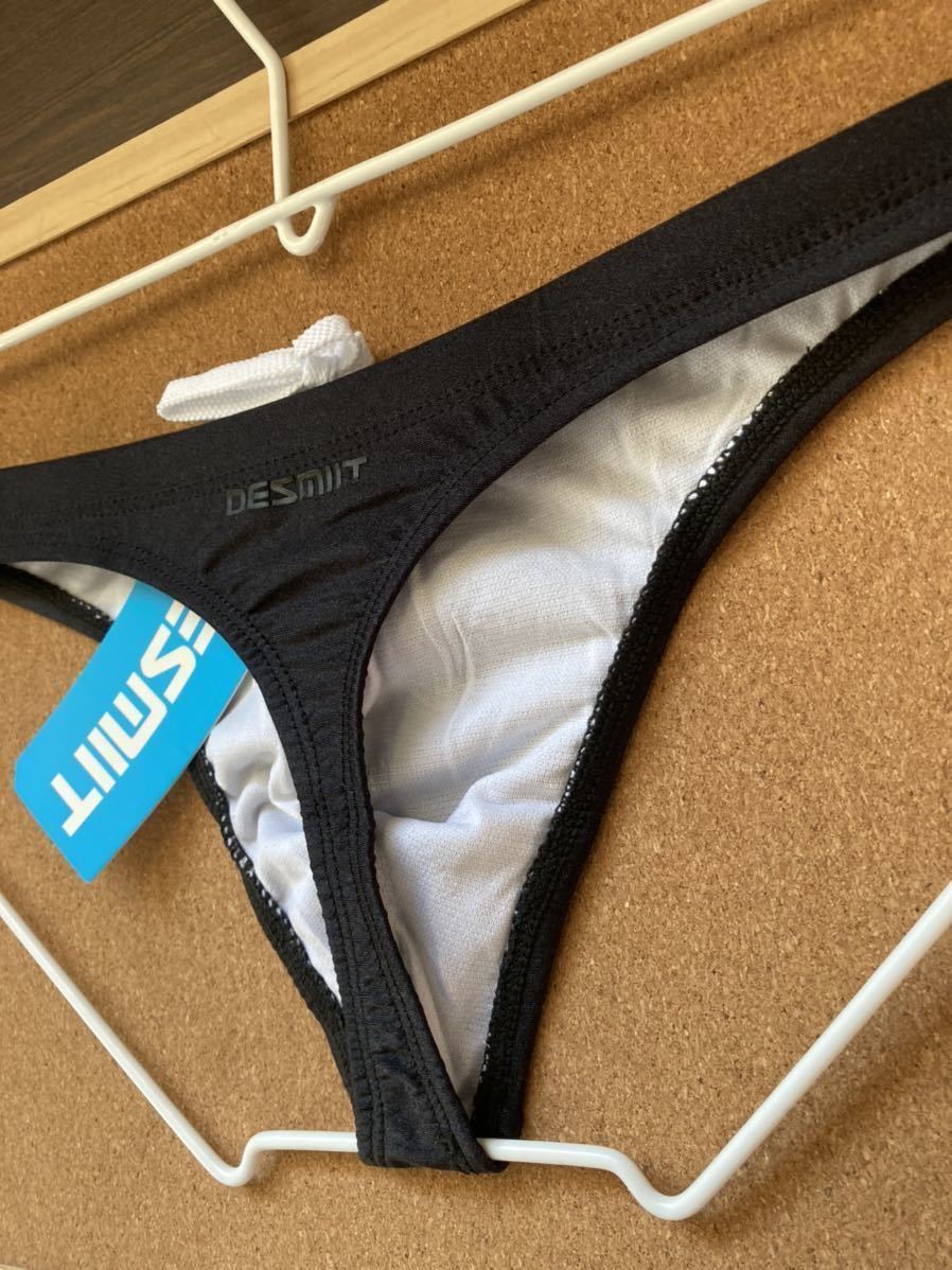 新品 スイムビキニパンツ Tバック水着 競パン：Mサイズ：ブラック(M 