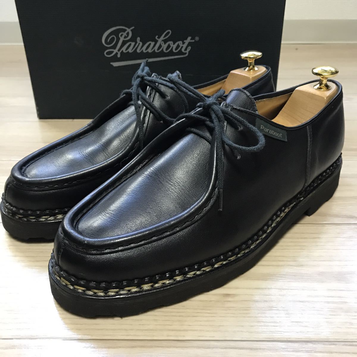 超希少 ほぼ未使用Paraboot Michael ブロック体 ロゴ ブラック 1988年 